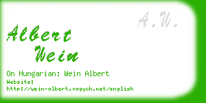 albert wein business card